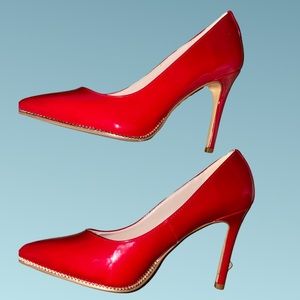 Patent Leather Red Heels, worn once